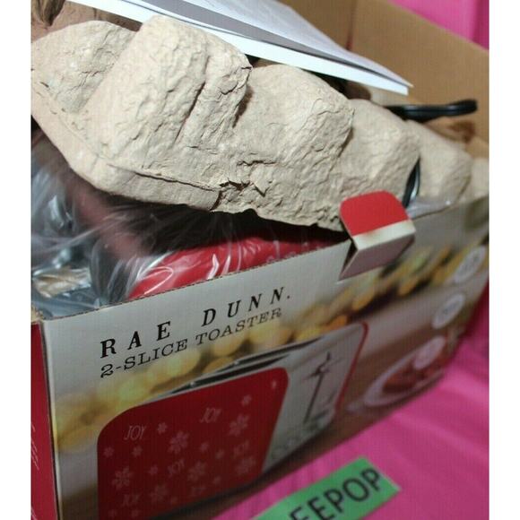 Rae Dunn Enchante 2 Slice Joy Toaster RDHLTS1 Holiday Red In box - Picture 4 of 5